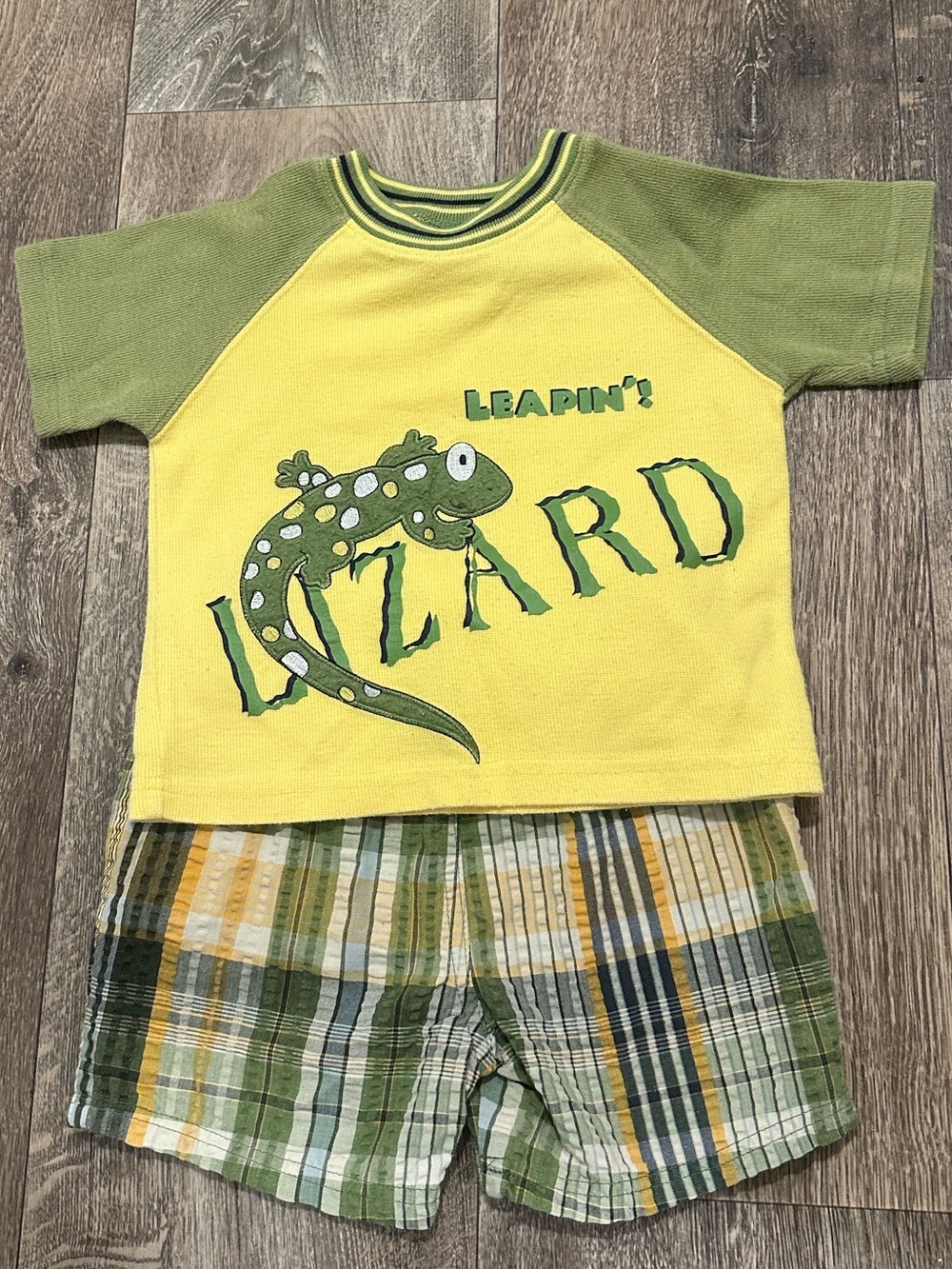 Kids Yellow & Green 'Leapin' Lizard' Matching Set